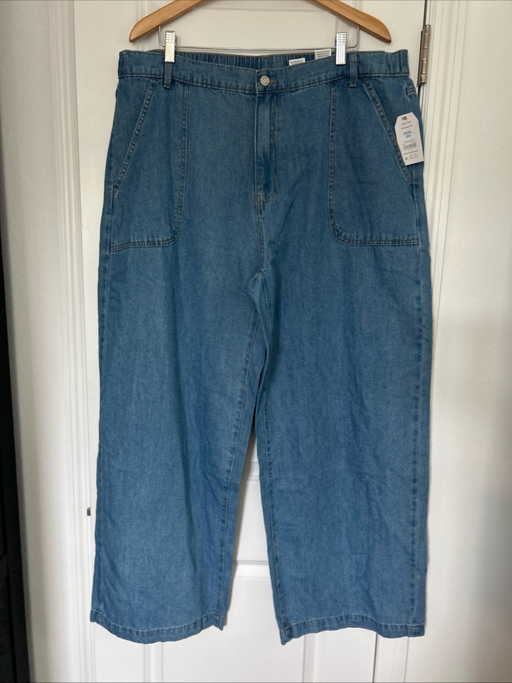 Time and Tru Women's High Rise Draped Utility Jeans,- XXXL- NWT- Relaxed Fit